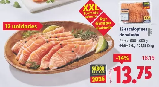 12 Escalopines De Salmón