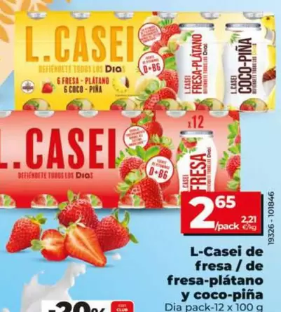 Dia - L-Casei De Fresa/De Fresa-Plátano Y Coco-Piña