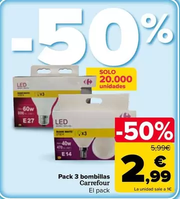 Carrefour - Pack 3 Bombillas