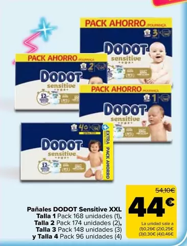 Dodot - Pañales Dodot Sensitive Xxl 