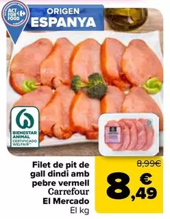 Carrefour El Mercado - Filete De Pechuga De Pavo Al Pimentón