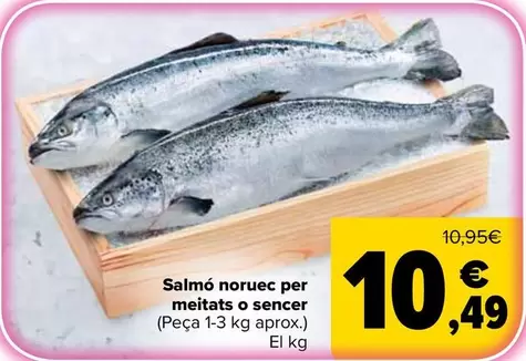 Salmón Noruego Por Medios O Enteros