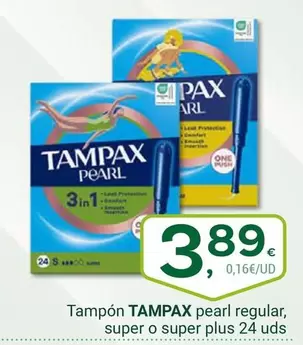 Tampax - Tampón Pearl Regular, Super O Super Plus