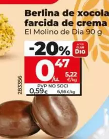 El Molino De Dia - Berlina De Chocolate Rellena De Crema