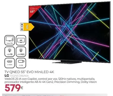 LG - Tv Qned 55" Evo Miniled 4K 55QNED86A6A 