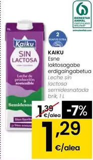 Kaiku - Leche Sin Lactosa Semidesnatada
