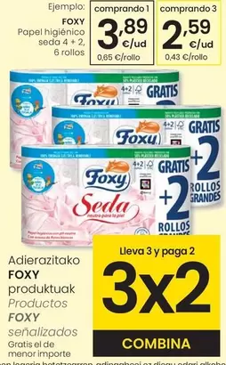 Foxy - Papel Higiénico Seda 4 + 2