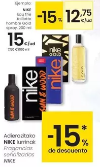 Nike - Eau The Tolliette Hombre Gold Spray