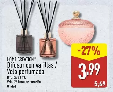 Home Creation - Difusor Con Varillas/Vela Perfumada