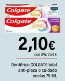 Colgate - Dentifrico Total Anti-Placa O Cuidado Encias