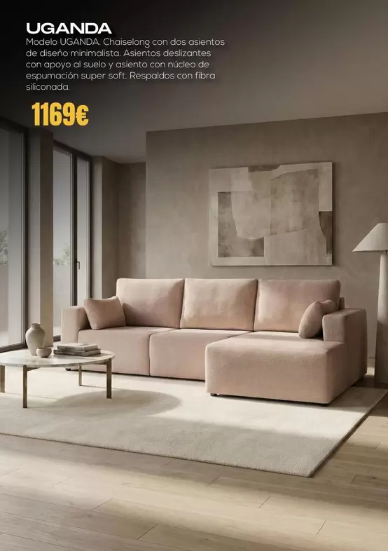 Modelo Uganda Chaiselong Con Dos Asientos De Diseño Minimalista