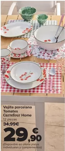 Carrefour Home - Vajilla Porcelana Tomates
