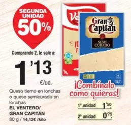 Gran Capitán - Queso Tierno En Lonchas O Queso Semicurado En Lonchas