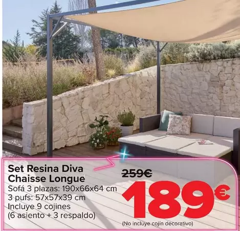 Set Resina Diva Chaisse Longue