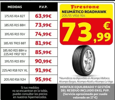 Firestone - Neumático Roadhawk