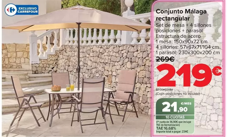 Conjunto Málaga Rectangular