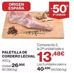 origen - Paletilla De Cordero Lechal
