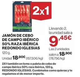 El Corte Inglés - Jamón De Cebo De Campo Ibérico 50% Raza Ibérica Redondo Iglesias