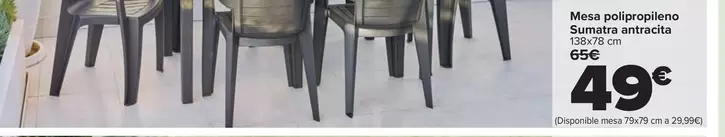 Mesa Polipropileno Sumatra Antracita