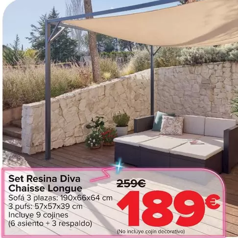 Set Resina Diva Chaisse Longue