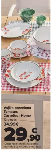 Carrefour Home - Vajilla Porcelana Tomates