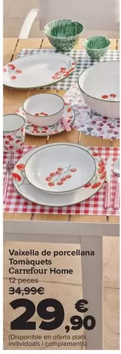 Carrefour Home - Vajilla Porcelana Tomates