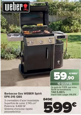 Weber - Barbacoa Gas Spirit Epx-315 Gbs