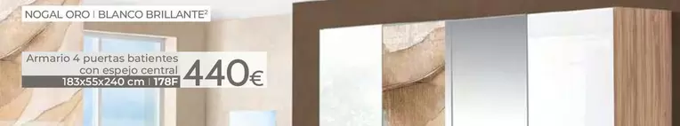 Armario 4 Puertas Batientes Con Espejo Central