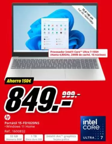 HP - Portátil 15 Fd1020ns