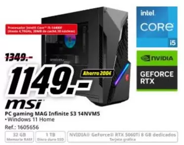 MSI - Pc Gaming Mag Infinite S3 14NVMS