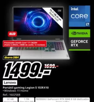 Lenovo - Portátil Gaming Legion 5 151RX10