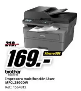 Brother - Impresora Multifunción Láser MFCL2800DW