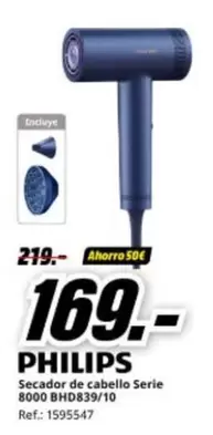 Philips - Secador De Cabello Serie 8000 Bhd839/10