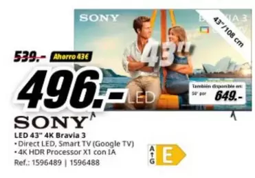 Sony - Led 43 4k Bravia 3