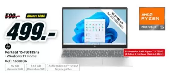 HP - Portátil 15-fc0189ns