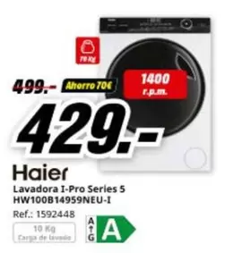 Haier - Lavadora I-pro Series 5 Hw100b1495neu-i
