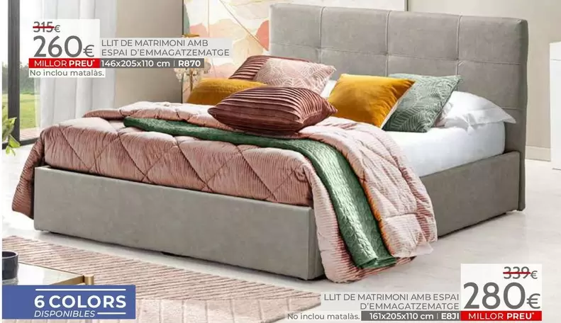 Llit De Matrimoni Amb Espai D'Emmagatzematge