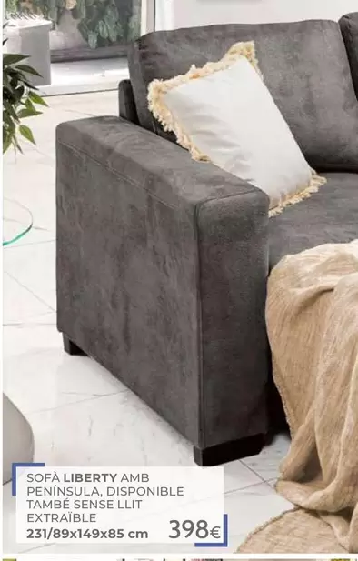 Sofá Liberty Amb Peninsula, Disponible Tambe Sense Llit Extraible