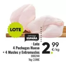 Lote 4 Pechugas Hueso + 4 Muslos Y Entremuslos
