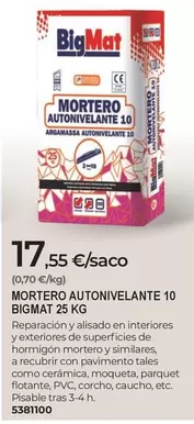 Bigmat - Mortero Autonivelante 10