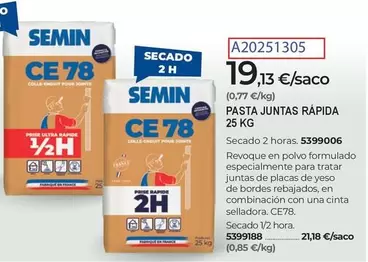 Pasta Juntas Rapida 25 Kg