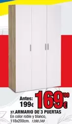 Blanco - Armario De 3 Puertas