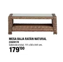 Mesa Baja Ratán Natural