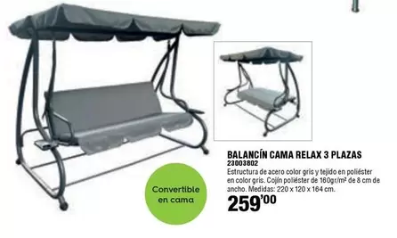 Balancín Cama Relax 3 Plazas