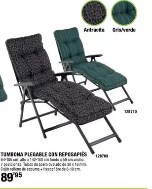 Natur - Tumbona Plegable Con Reposapiés