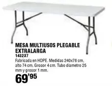 Mesa Multiusos Plegable Extralarga