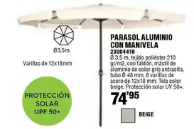 Parasol Aluminio Con Manivela