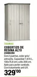 Toomax - Cobertizo De Resina Alto
