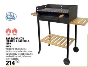 Imex El Zorro - Barbacoa Con Ruedas Y Parrilla Inox