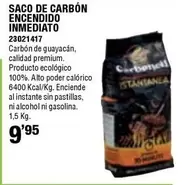 Saco De Carbón Encendido Inmediato